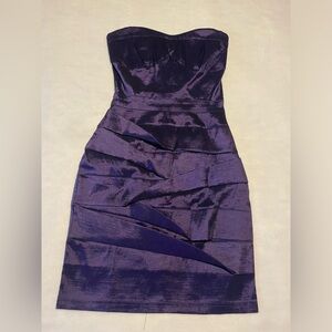 Strapless Purple Dress